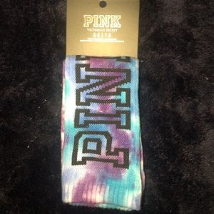 PINK tie dye tube socks